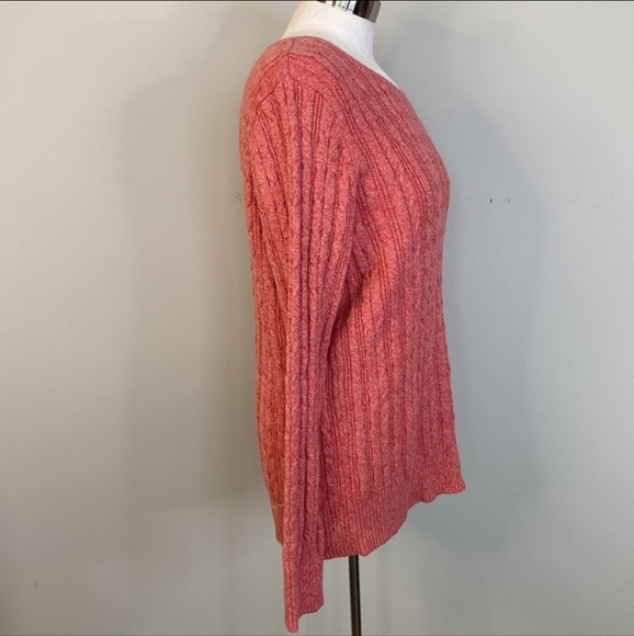 St. Johns Bay Cable Knit Red White Sweater XXL - Picture 6 of 11